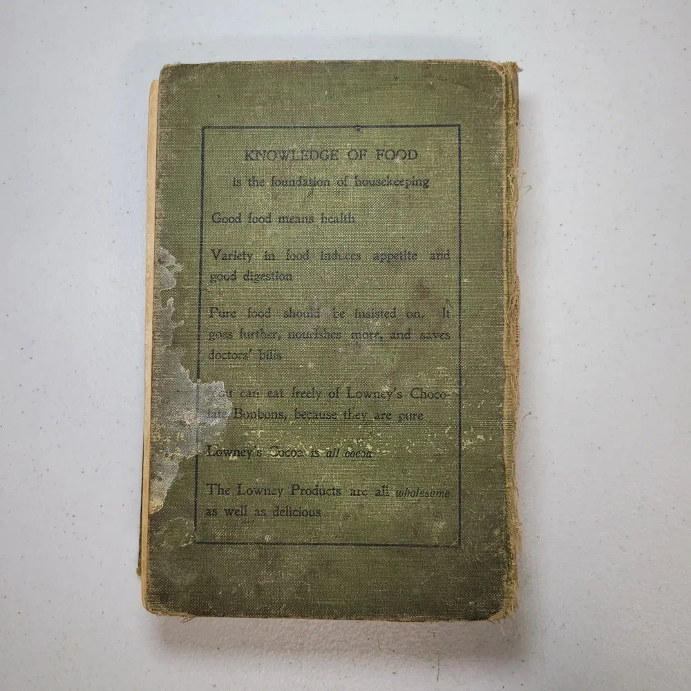 Lowneys Cook Book‎ Antique 1907 Maria Willett Howard Green Recipes